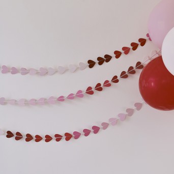 Be Mine Ombre Heart Garland Valentines Decoration FSC