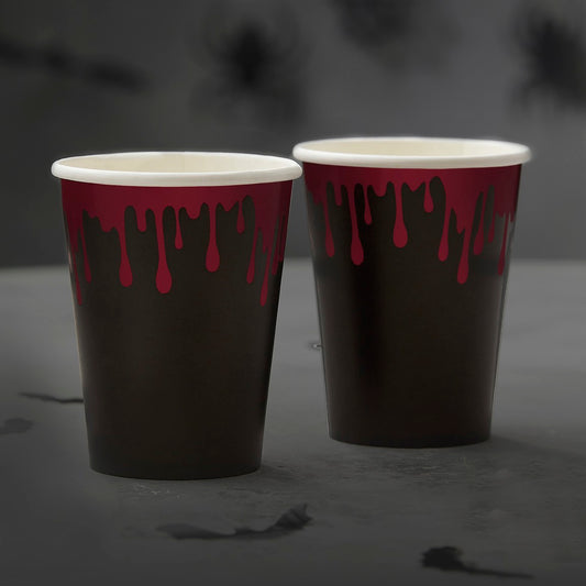 Fright Night Blood Drip Paper Party Cups FSC