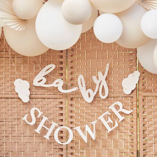 Hello Baby Bunting Baby Shower Taupe FSC