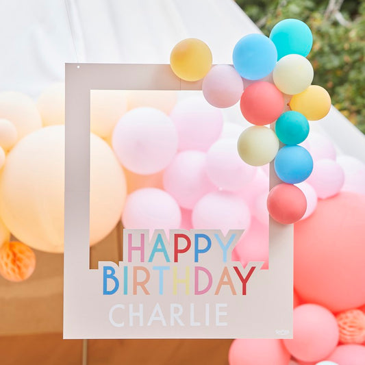 Mix It Up Photobooth Frame Card with Brights Balloons FSC