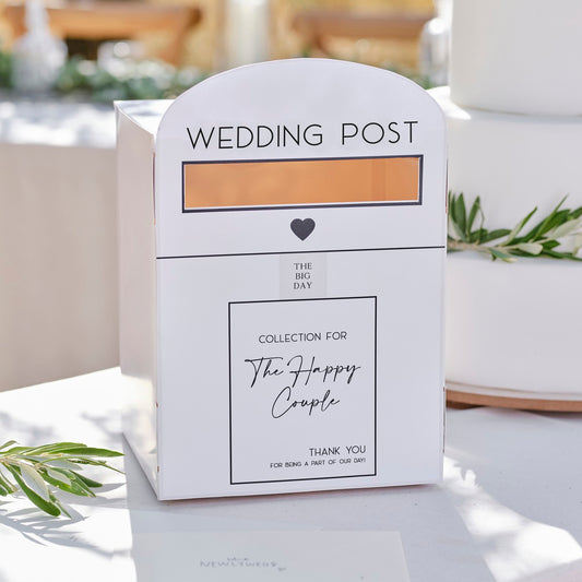 Sage Wedding White Wedding Post Box FSC