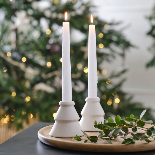 White Christmas Ceramic Tree Candle Holder