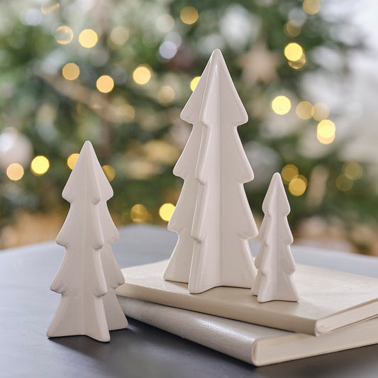 White Christmas Ceramic Christmas Tree Decorations