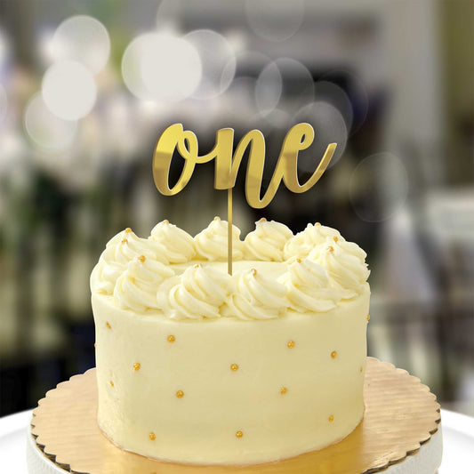 1st Birthday one Gold Cake Topper