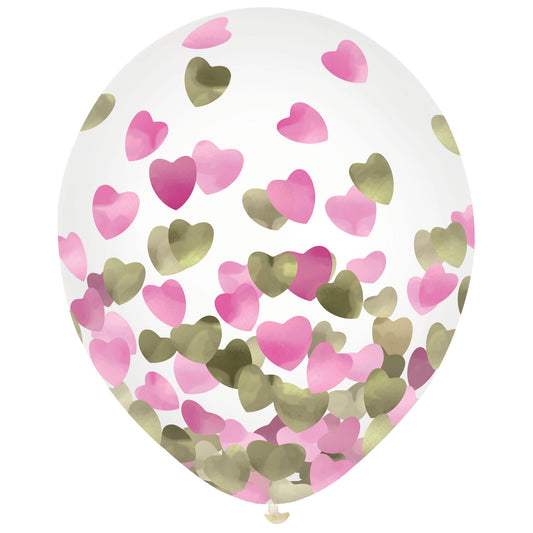 Latex Balloons 30cm & Confetti Hearts