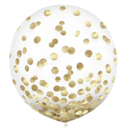 Latex Balloons 60cm & Confetti Gold