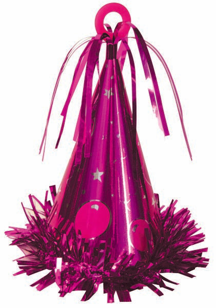 Party Hat Balloon Weight - Hot Pink