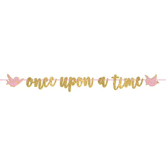 Disney Princess Once Upon A Time Glittered Ribbon Letter Banner