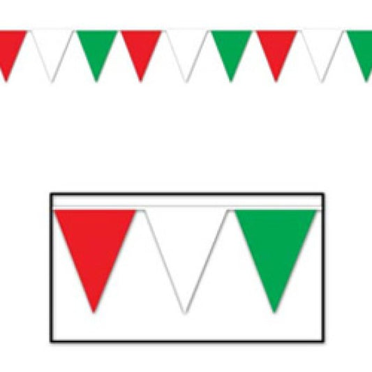 Pennant Flag Banner Red, White & Green