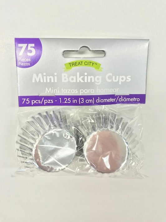 Mini Cupcake Cases Silver - Foil