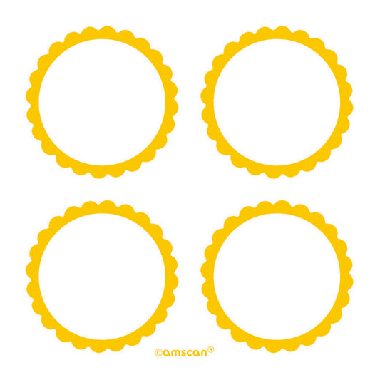 Labels Scalloped - Sunshine Yellow