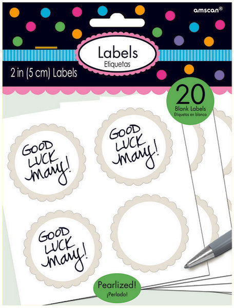 Labels Scalloped - White