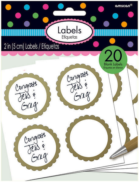 Labels Scalloped - Gold