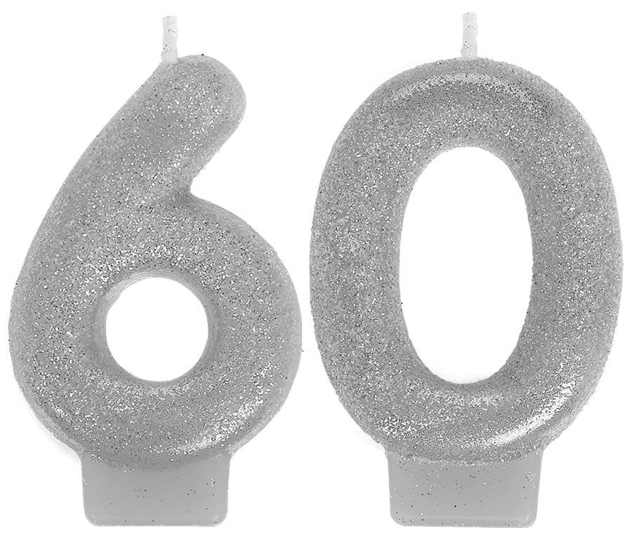 Sparkling Celebration Numeral Candles 60th