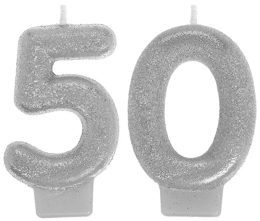 Sparkling Celebration Numeral Candles 50th