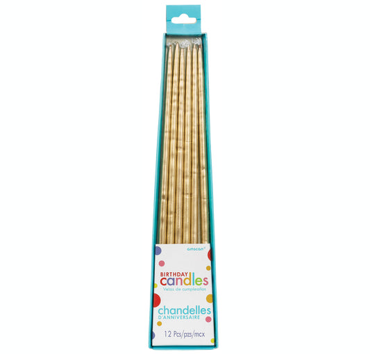 Gold Long Thin Taper Candles