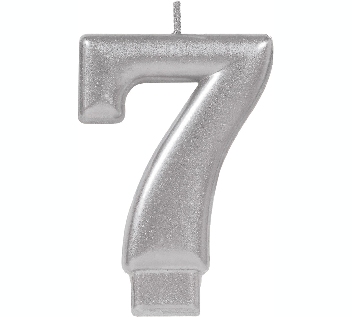 Candle Numeral Moulded Metallic Silver #7