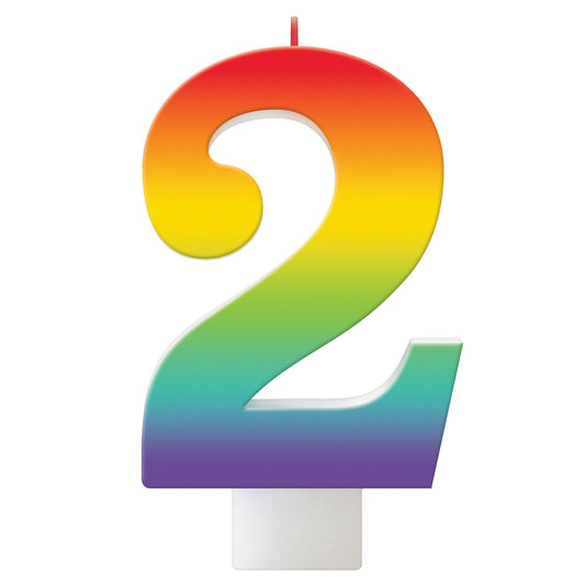 Birthday Celebration Rainbow Candle Number #2