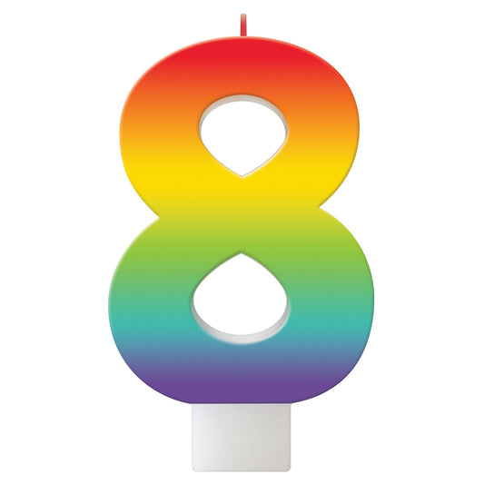 Birthday Celebration Rainbow Candle Number #8