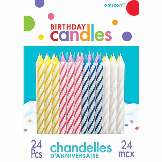 Candles Candy Stripe Assorted Colours