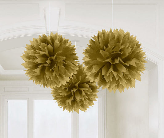 Fluffy Tissue Decorations - Gold