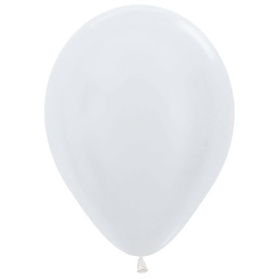 Sempertex 12cm Satin White Latex Balloons 405, 50PK