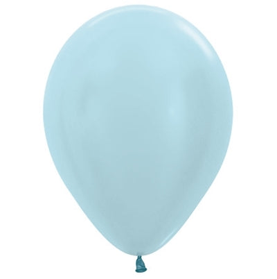 Sempertex 12cm Satin Pearl Blue Latex Balloons 440, 50PK