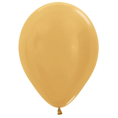 Sempertex 12cm Metallic Gold Latex Balloons 570, 50PK