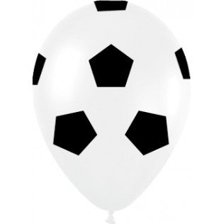 Sempertex 30cm Soccer Balls Print Black & White Latex Balloons, 12PK