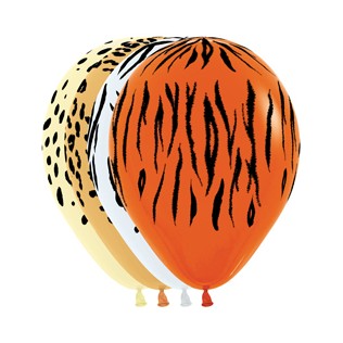Sempertex 30cm Jungle Safari Animal Print Fashion Assorted Latex Balloons, 12PK
