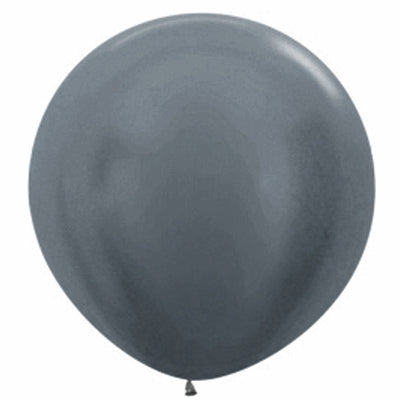 Sempertex 90cm Metallic Graphite Silver Latex Balloons 578, 2PK
