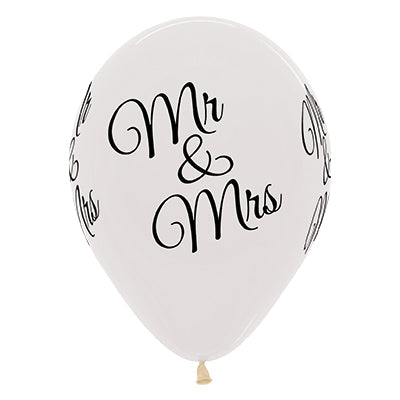 Sempertex 30cm Mr & Mrs Crystal Clear Latex Balloons, 25PK