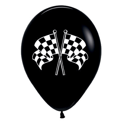 Sempertex 30cm Racing Flags Fashion Black & White Ink Latex Balloons, 25PK