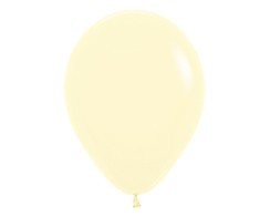Sempertex 12cm Pastel Matte Yellow Latex Balloons 620, 50PK