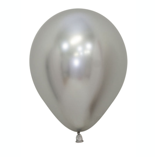 Sempertex 12cm Metallic Reflex Silver Latex Balloons 981, 50PK