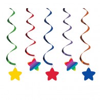 Rainbow & Stars Dizzy Danglers Hanging Swirls