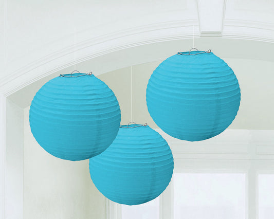 Round Paper Lanterns - Caribbean Blue
