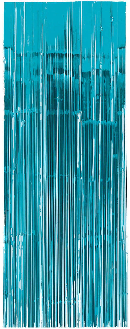 Door Curtain Metallic - Caribbean Blue