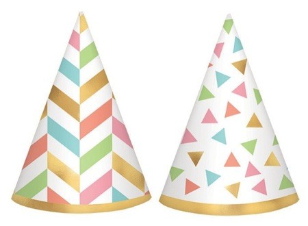 Confetti Fun Mini Cone Hats Cardboard & Foil