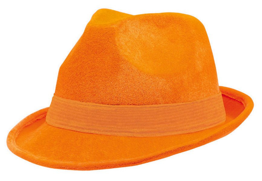Fedora Velour Hat  - Orange