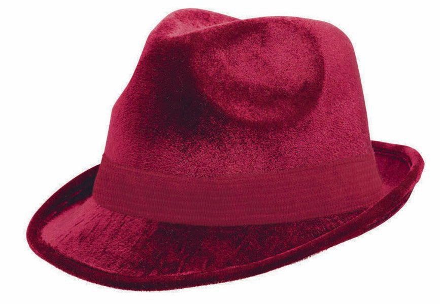 Fedora Velour Hat  - Burgundy