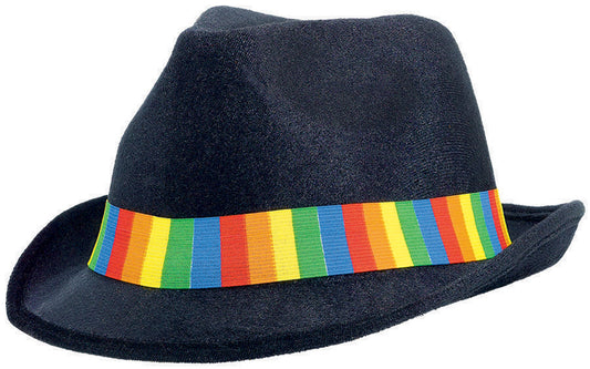 Fedora Velour Hat  - Rainbow