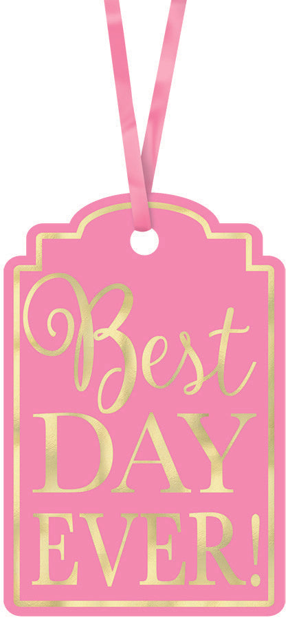 Best Day Ever Printed Tags - New Pink