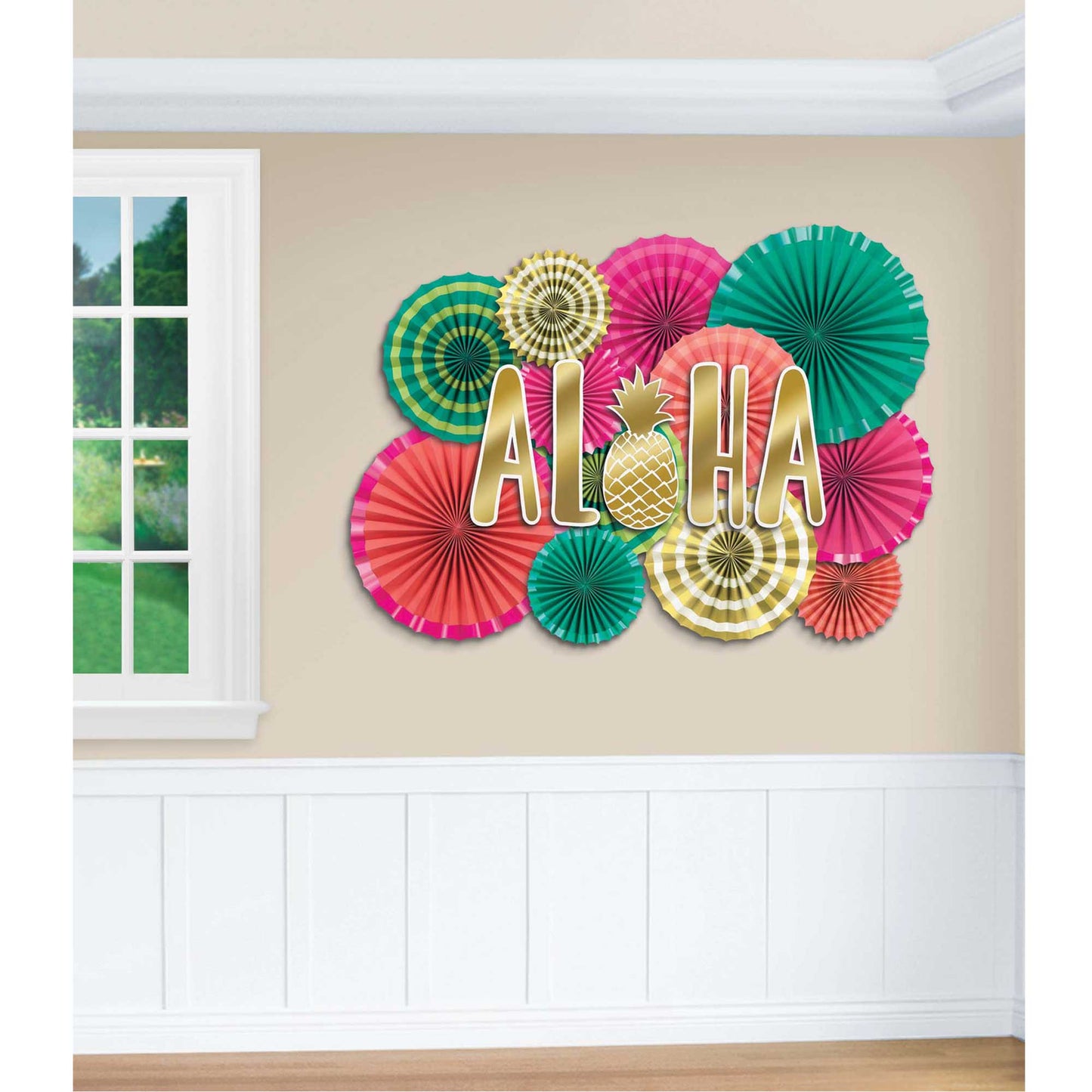 Aloha Deluxe Fans & Cutouts Decorating Kit