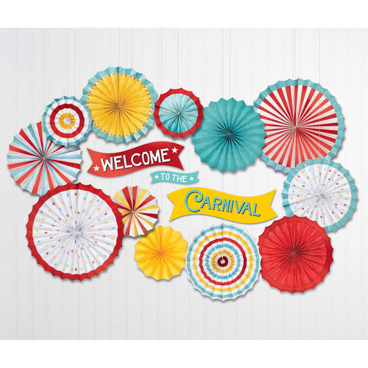 Carnival Paper Fans & Cutouts Decorating Kit
