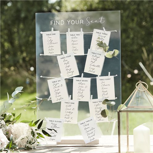 A Touch of Pampas Table Plan Acrylic