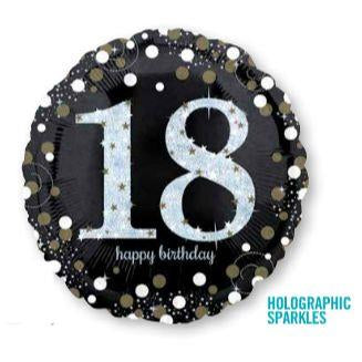 45cm Standard Holographic Sparkling Birthday 18 S55