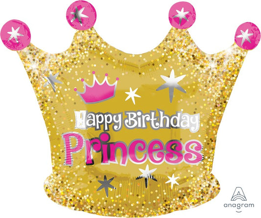 Junior Shape XL Happy Birthday Princess Gold Crown S50