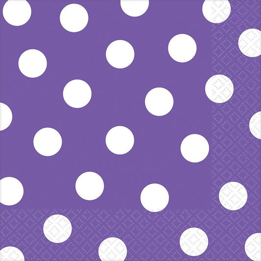 Dots Lunch Napkins New Purple