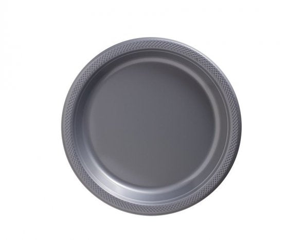 Premium Plastic Plates 17cm 20 Pack - Silver
